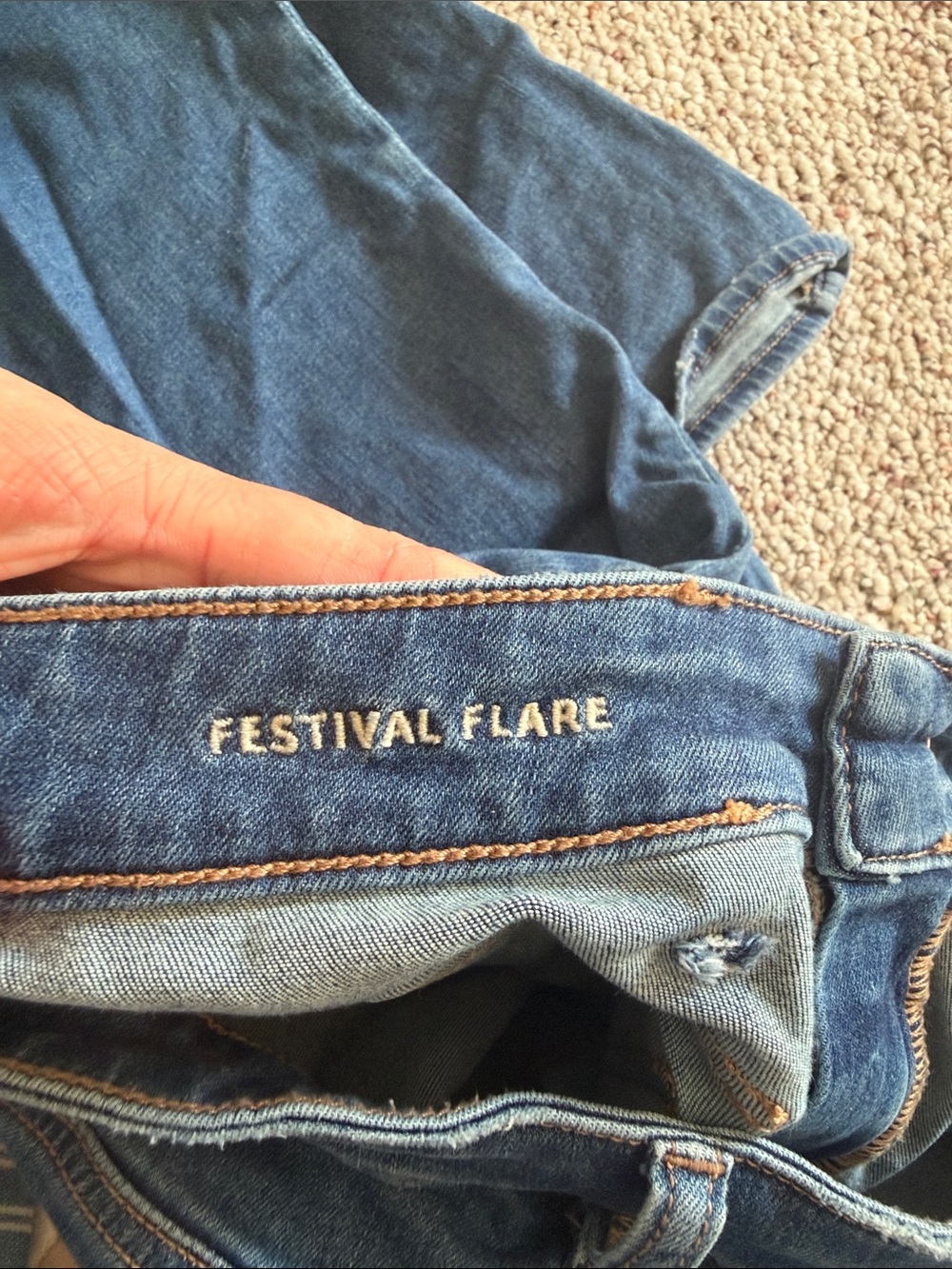 American Eagle Outfitters Dark Blue Flare Jeans - Picture 6 of 7